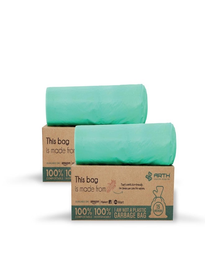 ARTH Dog Poop Bag | 45 Count 15X3 Pack 19x21 Inches | Compostable Poop Bags for Dogs & Cats | Strong & Leak Proof Potty Picker | Waste-Litter Poop Bag, Green - Image 1